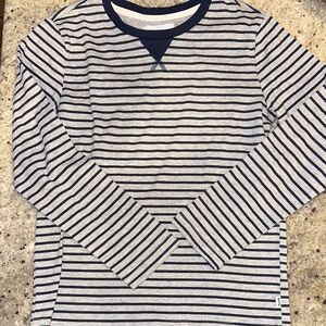 Sammy & Nat boys long sleeve grey tee w navy stripes - size 8 - great condition
